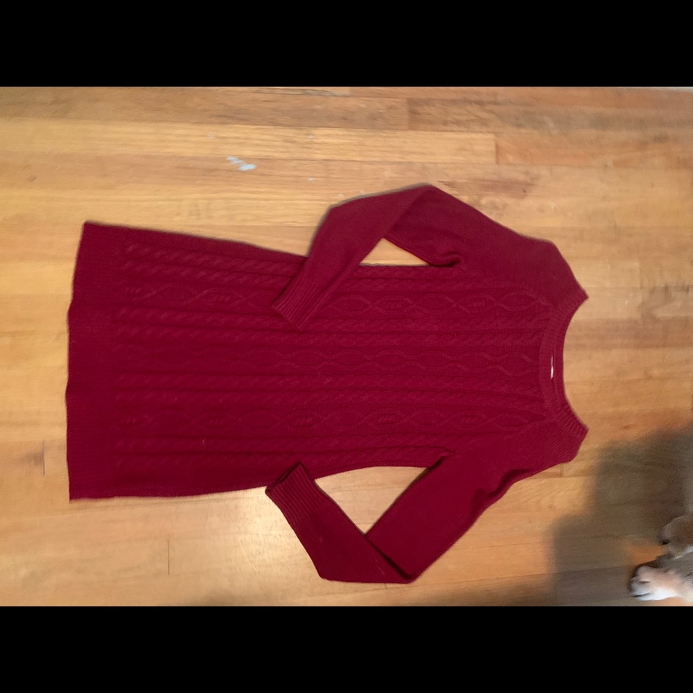 Red sweater dress